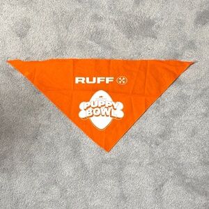 Puppy Bowl Orange RUFF dog bandana - promotional item from show